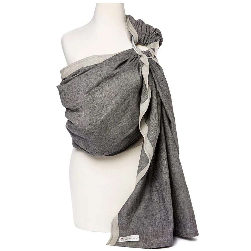 Hip Baby Wrap Gray Ring Sling EUC